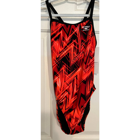 The Finals Endurotech One Piece Red Butterfly Back Swimwear‎ NWT Size 32/XS - Picture 1 of 4